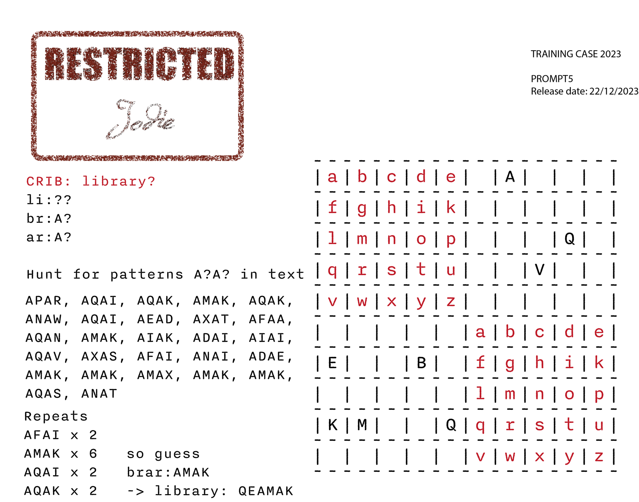 Current Case Files - National Cipher Challenge 2023