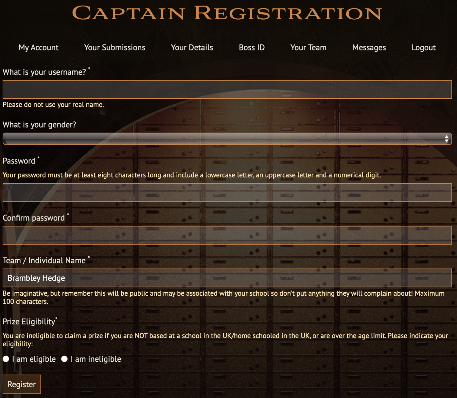 Accepting an invite to set up a team - National Cipher Challenge 2023