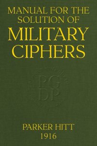 A link to an online version of the "Manual for the Solution of Military Ciphers" by Parker Hitt